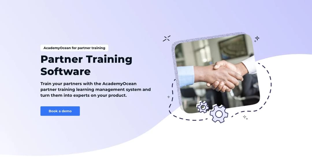 AcademyOcean partner training software page for training channel partners