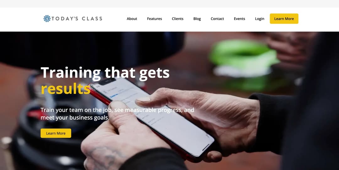 Today's Class homepage with daily adaptive training for automotive technicians