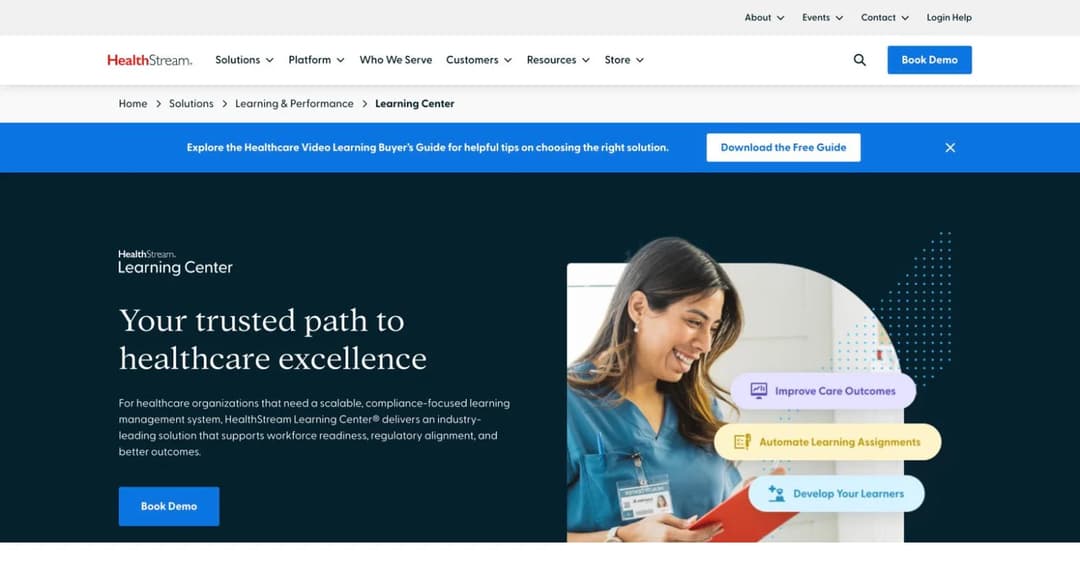 HealthStream healthcare workforce learning platform page