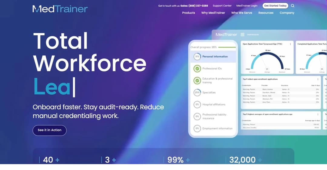 MedTrainer all-in-one healthcare compliance software homepage