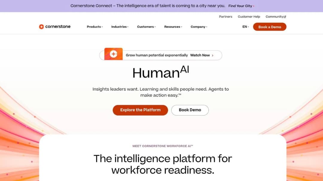 Cornerstone OnDemand homepage: the intelligence platform for workforce readiness