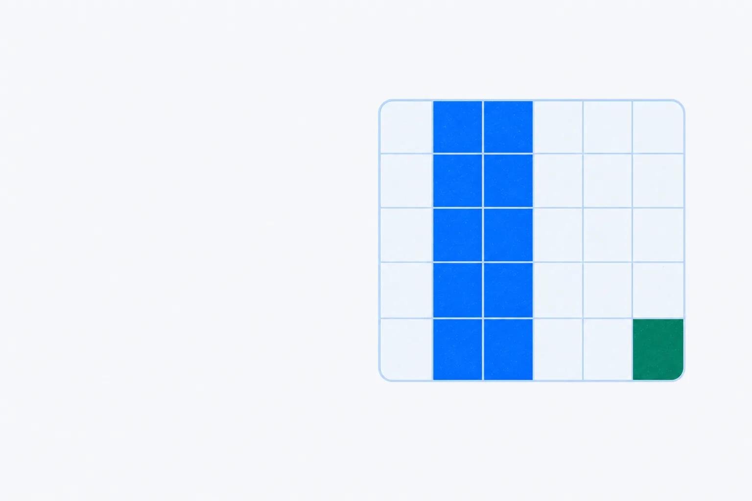 A grid of rows and columns representing an employee training plan template