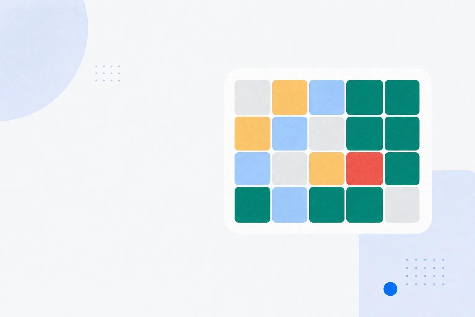 A grid of cells in five different shades representing the states in a training matrix