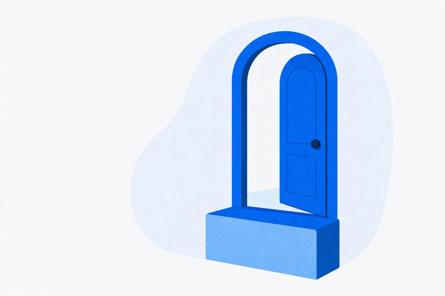 A doorway with a single tall step at its threshold, standing for the user floor a LearnUpon buyer has to clear