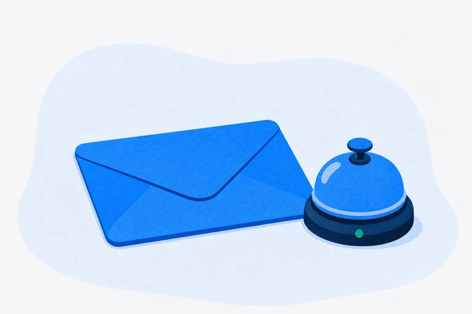 A sealed envelope beside a service bell, standing for a price you can only get by asking