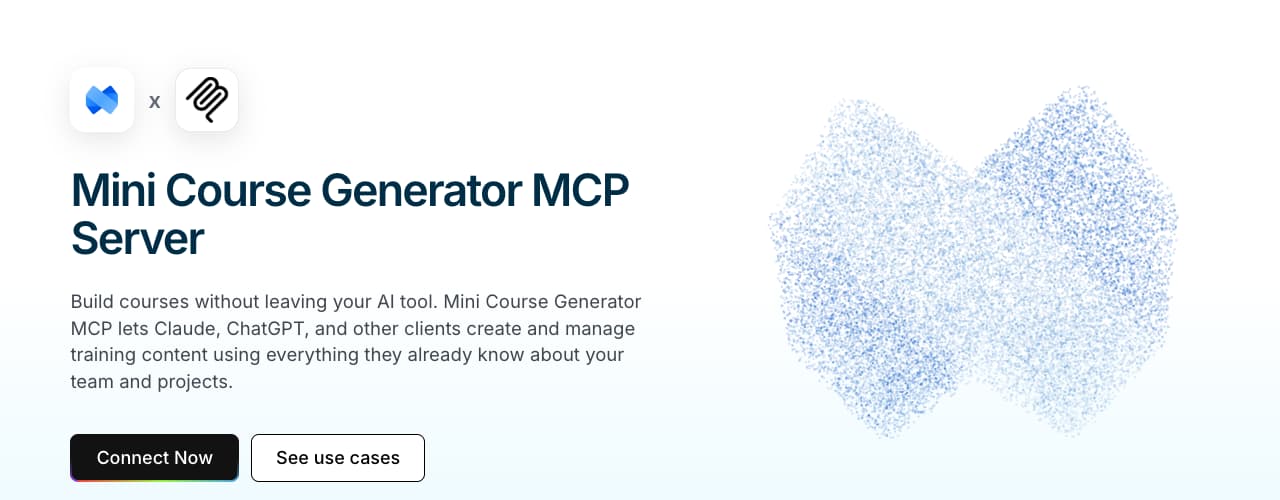 El servidor MCP de Mini Course Generator, que conecta MCG con Claude, ChatGPT y otras herramientas de IA