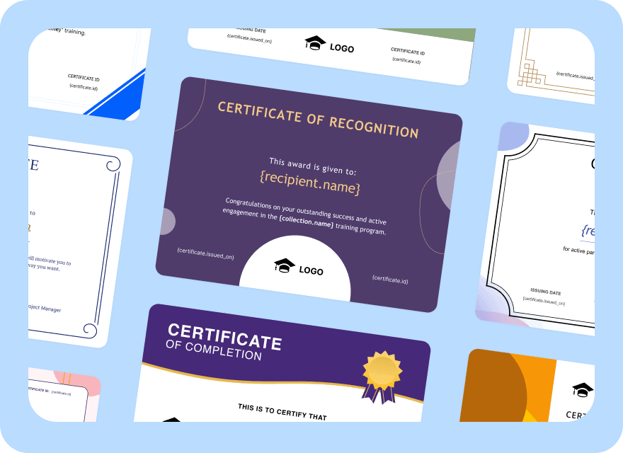 Ejemplo de un certificado de finalización emitido tras la formación en el conocimiento del producto.