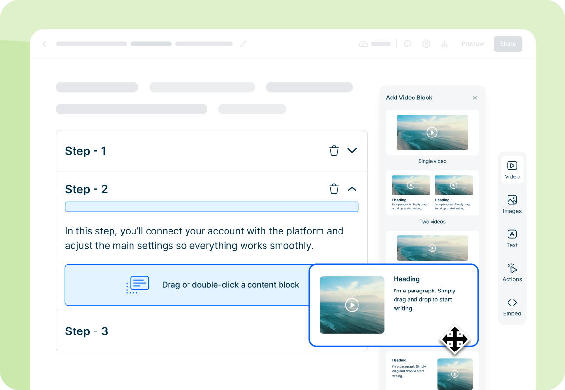 Interfaz del creador de cursos para crear y actualizar contenido de formación para call center