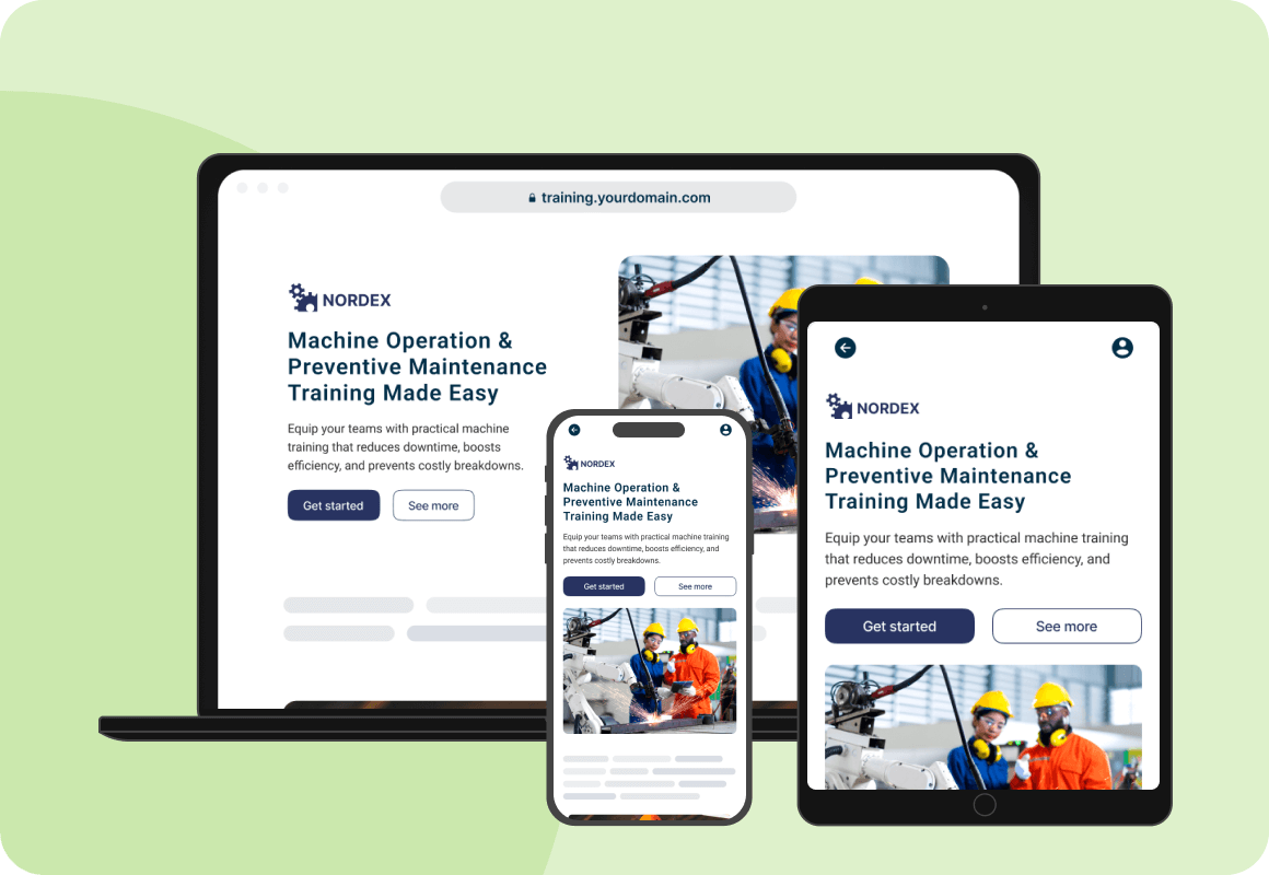 Plataforma de aprendizaje remoto y móvil en ordenador y dispositivos móviles para la formación en la planta