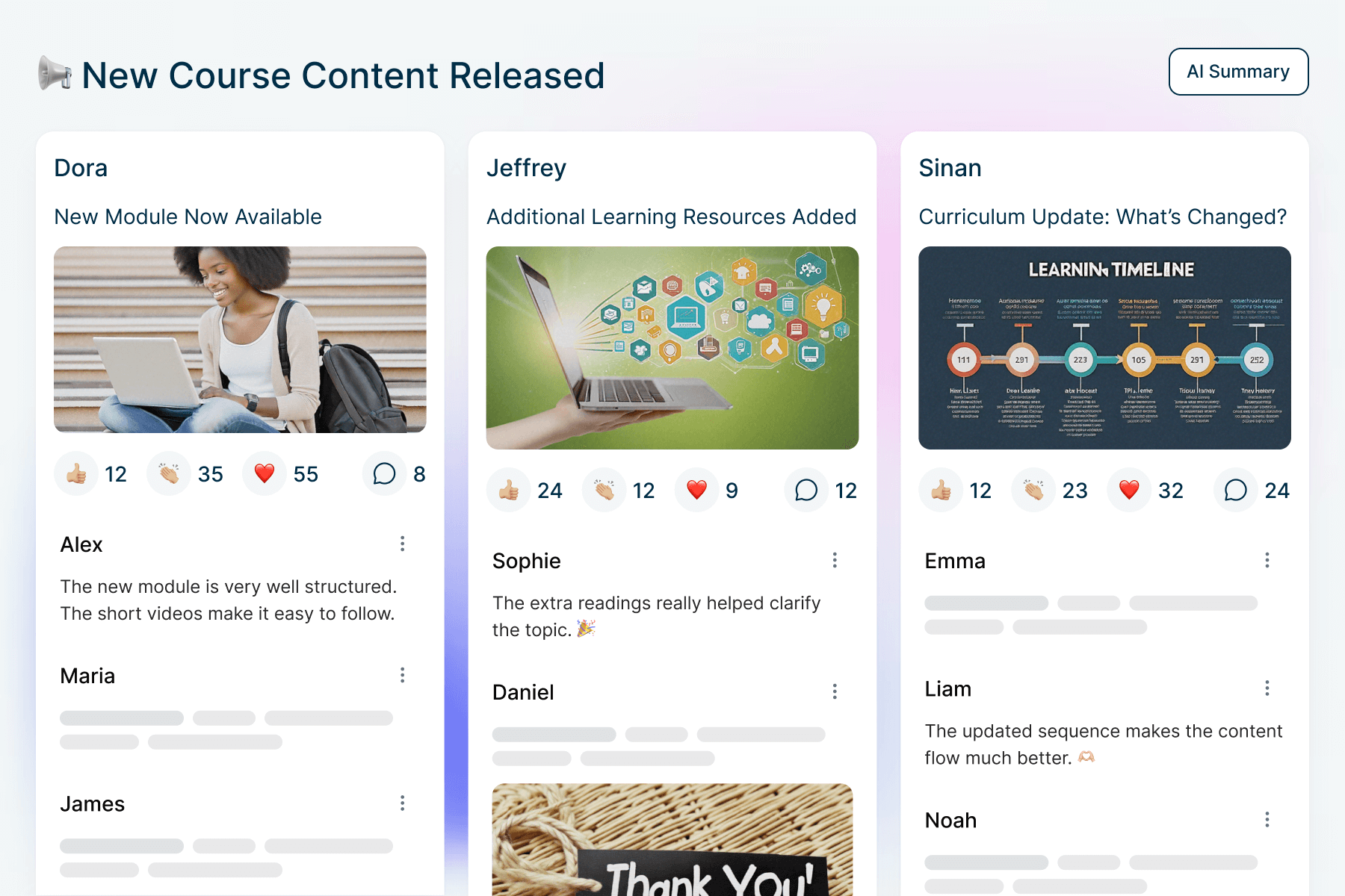 New Course Announcements