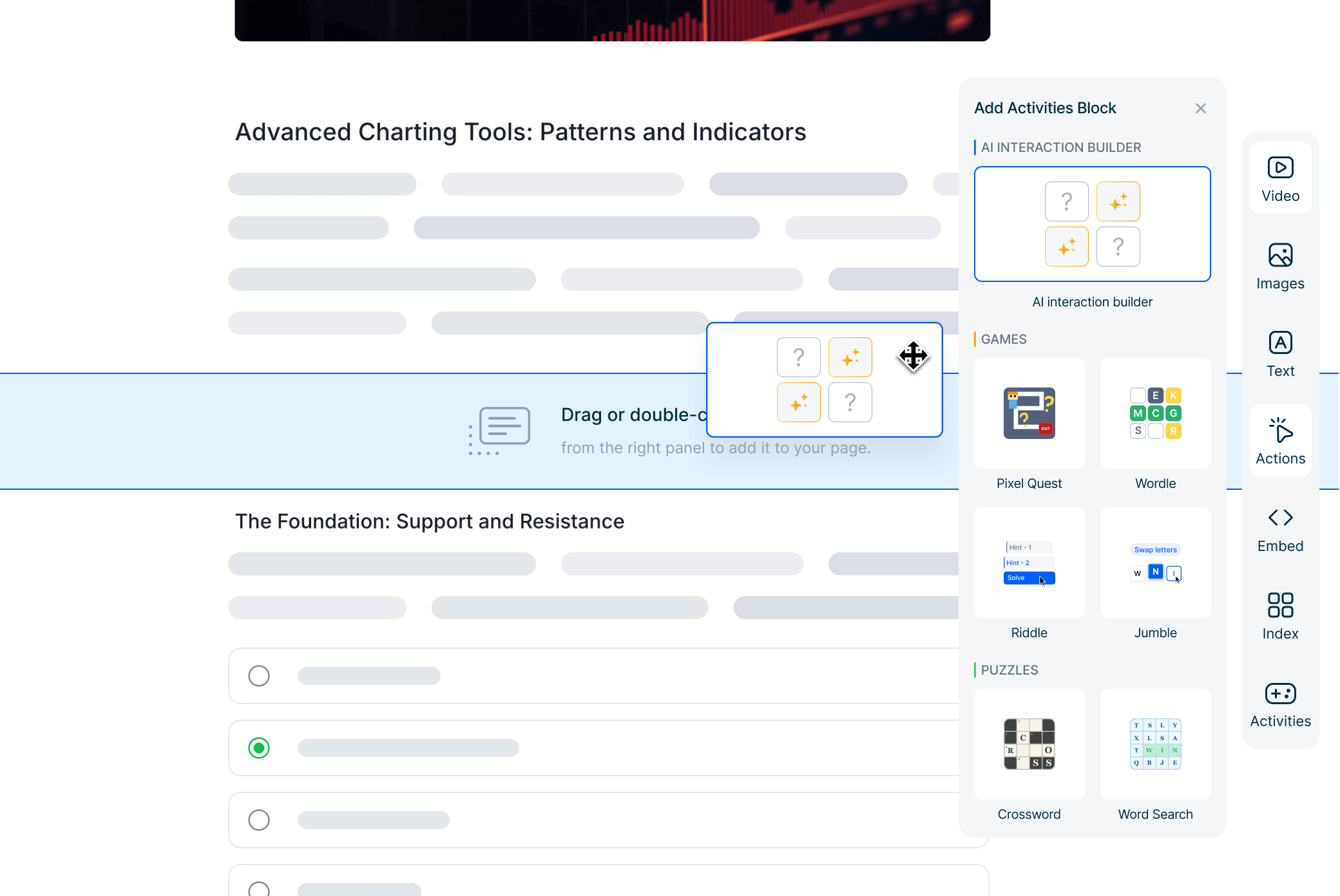 Editing the AI-generated course in the authoring tool